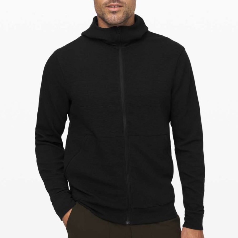 lululemon men’s shift stitch full zip hoodie in black
